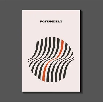 Poster inspired postmodern of vector abstract dynamic symbols with bold geo.. Stock Illustration