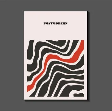 Poster inspired postmodern of vector abstract dynamic symbols with bold geo.. Stock Illustration