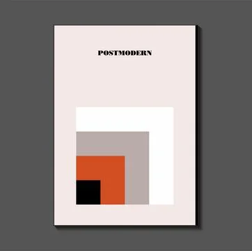 Poster inspired postmodern of vector abstract dynamic symbols with bold geo.. Stock Illustration