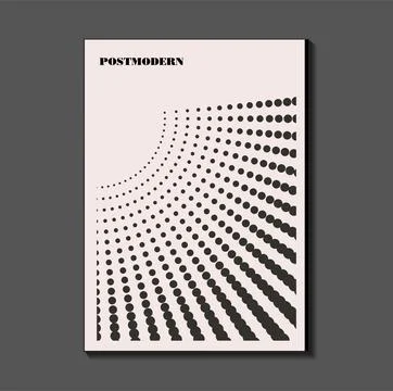 Poster inspired postmodern of vector abstract dynamic symbols with bold geo.. Stock Illustration