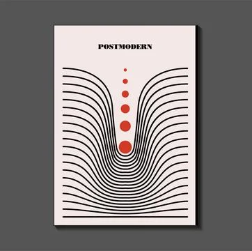Poster inspired postmodern of vector abstract dynamic symbols with bold geo.. Stock Illustration