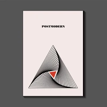 Poster inspired postmodern of vector abstract dynamic symbols with bold geo.. Stock Illustration