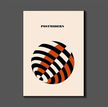 Poster inspired postmodern of vector abstract dynamic symbols with bold geo.. Stock Illustration