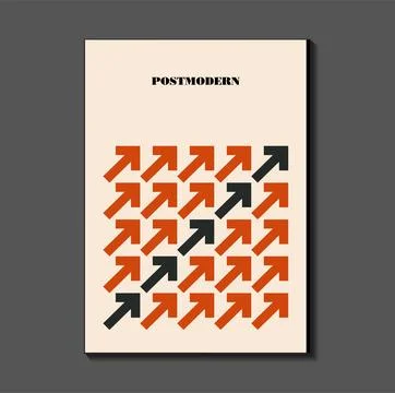 Poster inspired postmodern of vector abstract dynamic symbols with bold geo.. Stock Illustration