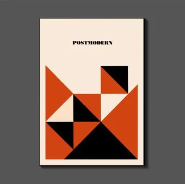 Poster inspired postmodern of vector abstract dynamic symbols with bold geome Stock Illustration