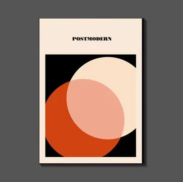 Poster inspired postmodern of vector abstract dynamic symbols with bold geo.. Stock Illustration