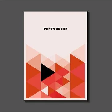 Poster inspired postmodern of vector abstract dynamic symbols with bold geo.. Stock Illustration