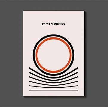 Poster inspired postmodern of vector abstract dynamic symbols with bold geome Stock Illustration
