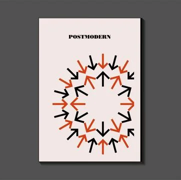 Poster inspired postmodern of vector abstract dynamic symbols with bold geome Stock Illustration