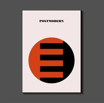 Poster inspired postmodern of vector abstract dynamic symbols with bold geome Stock Illustration