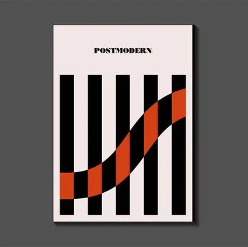 Poster inspired postmodern of vector abstract dynamic symbols with bold geome Stock Illustration