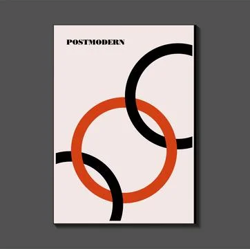 Poster inspired postmodern of vector abstract dynamic symbols with bold geome Stock Illustration