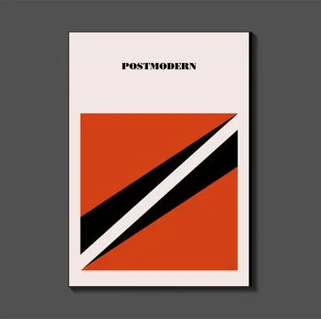 Poster inspired postmodern of vector abstract dynamic symbols with bold geome Stock Illustration