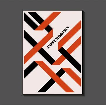 Poster inspired postmodern of vector abstract dynamic symbols with bold geome Stock Illustration