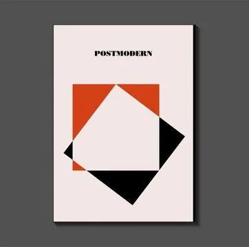 Poster inspired postmodern of vector abstract dynamic symbols with bold geome Stock Illustration