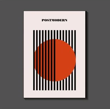 Poster inspired postmodern of vector abstract dynamic symbols with bold geome Stock Illustration
