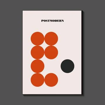 Poster inspired postmodern of vector abstract dynamic symbols with bold geo.. Stock Illustration