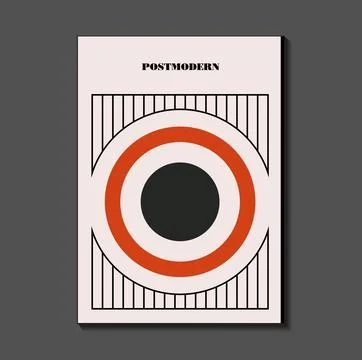 Poster inspired postmodern of vector abstract dynamic symbols with bold geo.. Stock Illustration