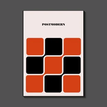 Poster inspired postmodern of vector abstract dynamic symbols with bold geome Stock Illustration