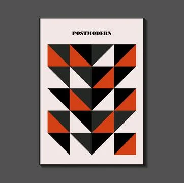Poster inspired postmodern of vector abstract dynamic symbols with bold geome Stock Illustration