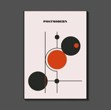 Poster inspired postmodern of vector abstract dynamic symbols with bold geome Stock Illustration