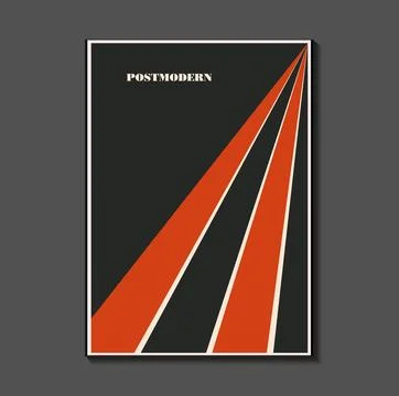 Poster inspired postmodern of vector abstract dynamic symbols with bold geome Stock Illustration