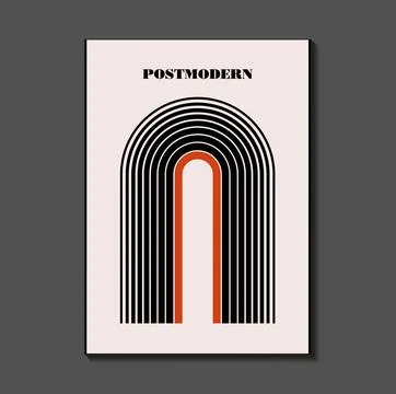 Poster inspired postmodern of vector abstract dynamic symbols with bold geome Stock Illustration