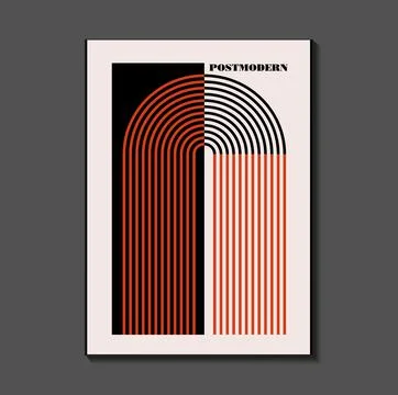 Poster inspired postmodern of vector abstract dynamic symbols with bold geome Stock Illustration