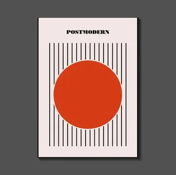 Poster inspired postmodern of vector abstract dynamic symbols with bold geo.. Stock Illustration