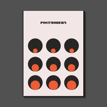 Poster inspired postmodern of vector abstract dynamic symbols with bold geo.. Stock Illustration