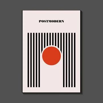 Poster inspired postmodern of vector abstract dynamic symbols with bold geo.. Stock Illustration