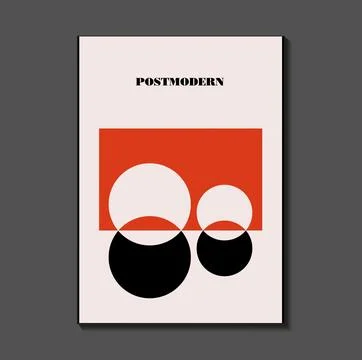 Poster inspired postmodern of vector abstract dynamic symbols with bold geo.. Stock Illustration
