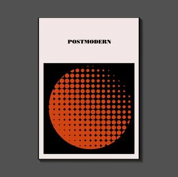 Poster inspired postmodern of vector abstract dynamic symbols with bold geome Stock Illustration