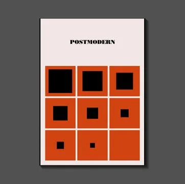 Poster inspired postmodern of vector abstract dynamic symbols with bold geo.. Stock Illustration