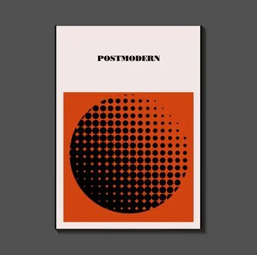 Poster inspired postmodern of vector abstract dynamic symbols with bold geo.. Stock Illustration