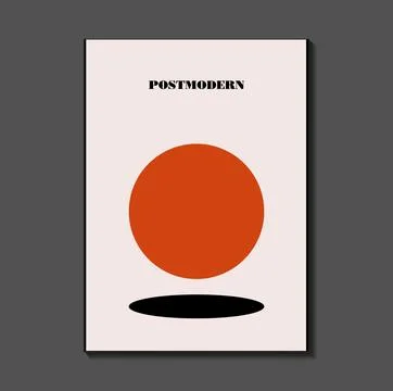 Poster inspired postmodern of vector abstract dynamic symbols with bold geo.. Stock Illustration