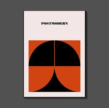 Poster inspired postmodern of vector abstract dynamic symbols with bold geo.. Stock Illustration