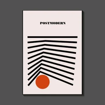 Poster inspired postmodern of vector abstract dynamic symbols with bold geo.. Stock Illustration