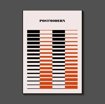 Poster inspired postmodern of vector abstract dynamic symbols with bold geo.. Stock Illustration