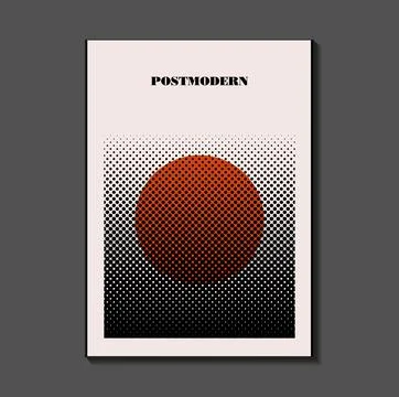 Poster inspired postmodern of vector abstract dynamic symbols with bold geo.. Stock Illustration