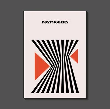 Poster inspired postmodern of vector abstract dynamic symbols with bold geo.. Stock Illustration