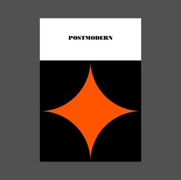 Poster inspired postmodern of vector abstract dynamic symbols with bold Illustrazione stock