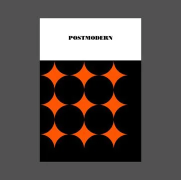 Poster inspired postmodern of vector abstract dynamic symbols with bold Illustrazione stock