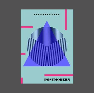Poster inspired postmodern of vector abstract dynamic symbols with bold Stock Illustration