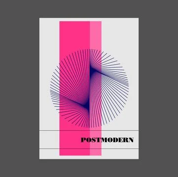 Poster inspired postmodern of vector abstract dynamic symbols with bold Stock Illustration
