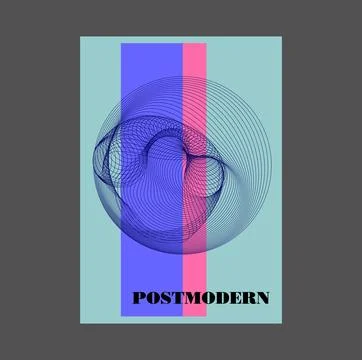 Poster inspired postmodern of vector abstract dynamic symbols with bold Stock Illustration
