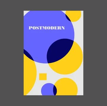 Poster inspired postmodern of vector abstract dynamic symbols with bold Illustrazione stock