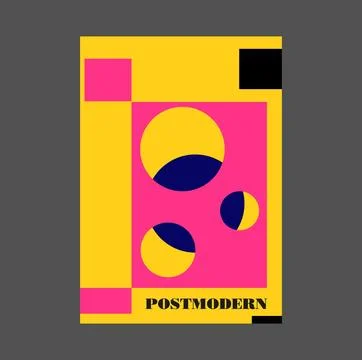 Poster inspired postmodern of vector abstract dynamic symbols with bold Stock Illustration