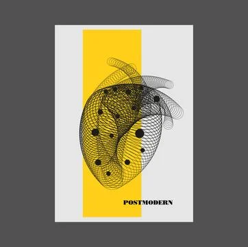 Poster inspired postmodern of vector abstract dynamic symbols with bold Stock Illustration