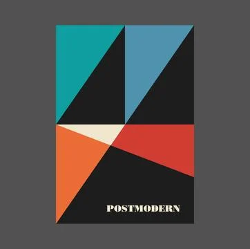 Poster inspired postmodern of vector abstract dynamic symbols with bold Stock Illustration